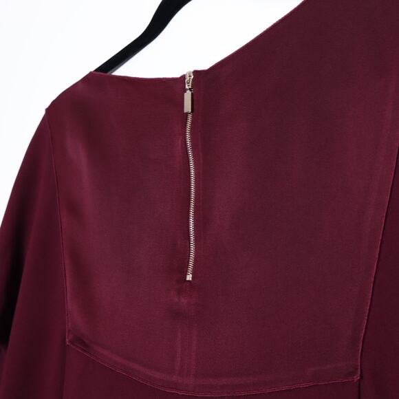 JENNIFER TATTANELLI Panel Shift Dress Burgundy Half Sleeves Women's 40/ US 8 - Picture 7 of 13